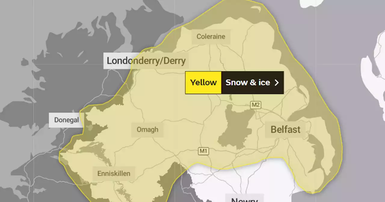 NI weather warning for snow and ice issued by Met Office