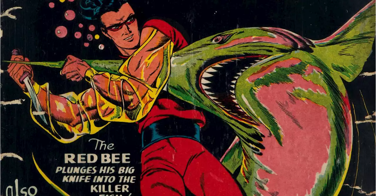 Lou Fine's Classic Red Bee Cover on Hit Comics #5, Up for Auction