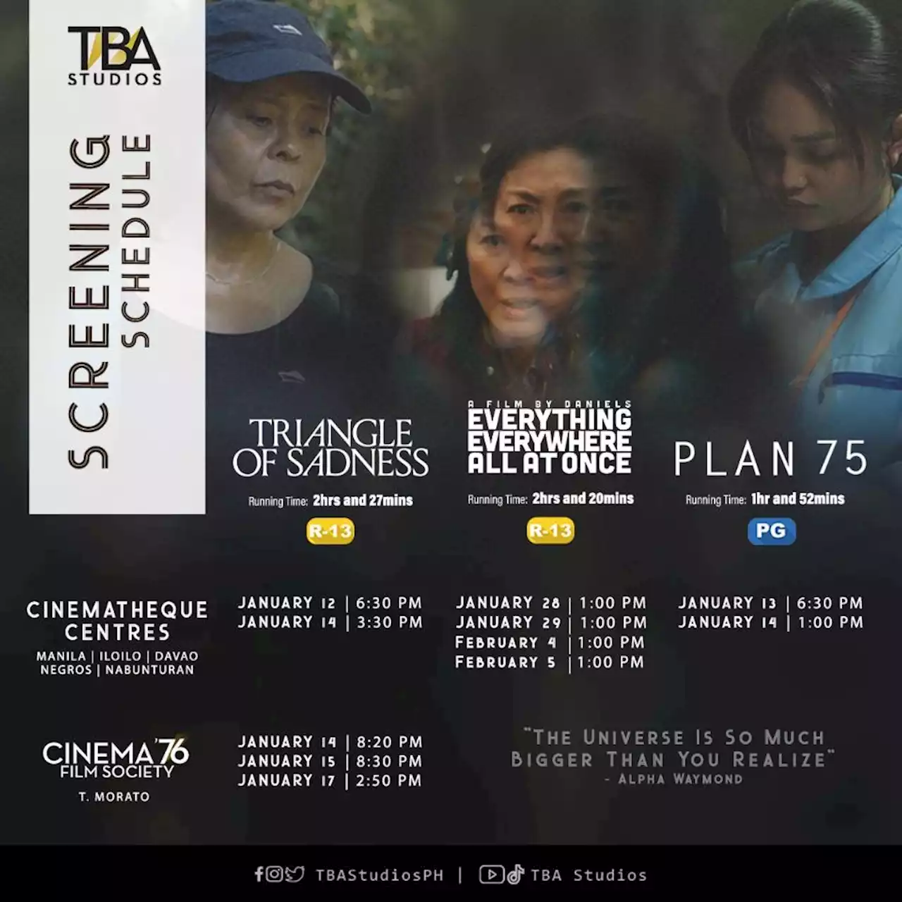 'Everything Everywhere All At Once,' 'Triangle of Sadness,' and 'Plan 75' back at Cinema ’76 and Cinematheque | BusinessMirror