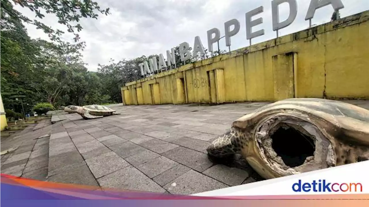 Kepala Kura-kura Ikon Taman Bappeda Sukabumi 'Dipenggal'