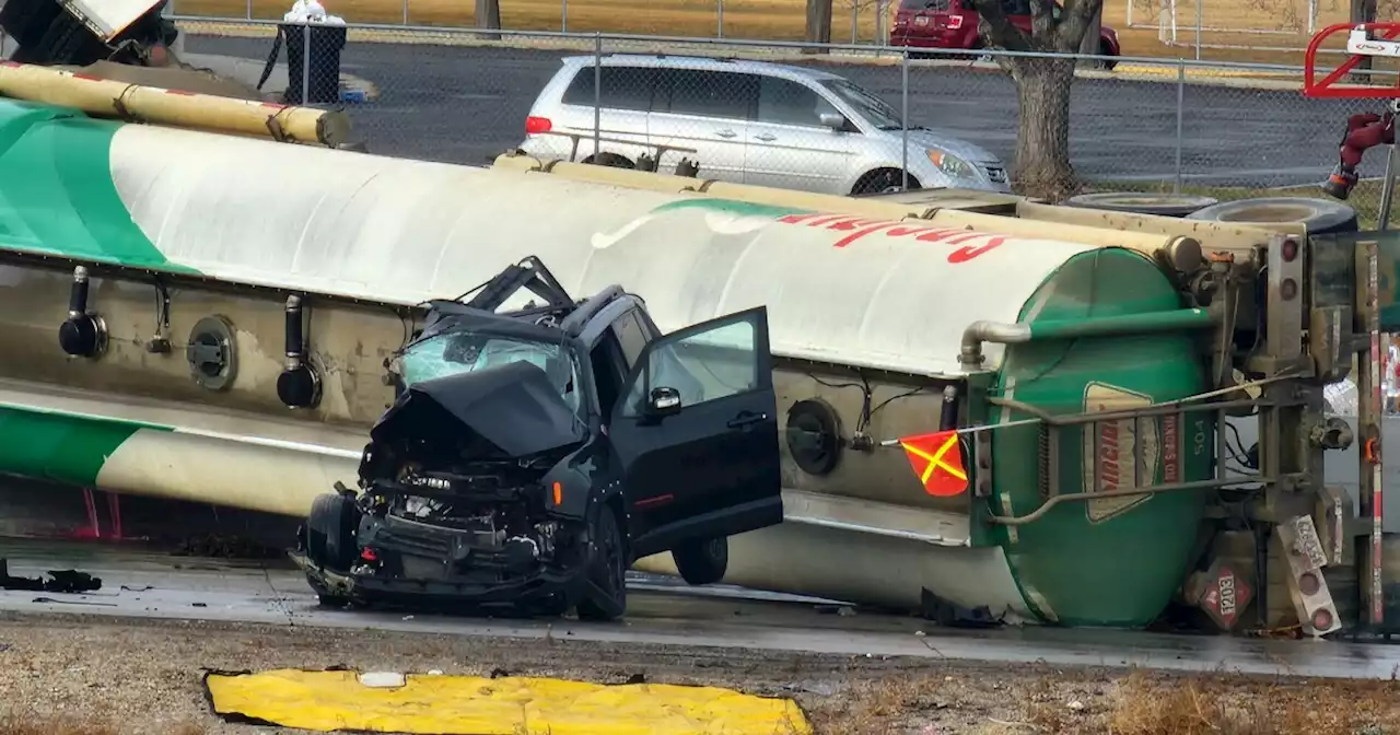 Driver dead after semi-truck hauling diesel fuel rolls in West Valley City