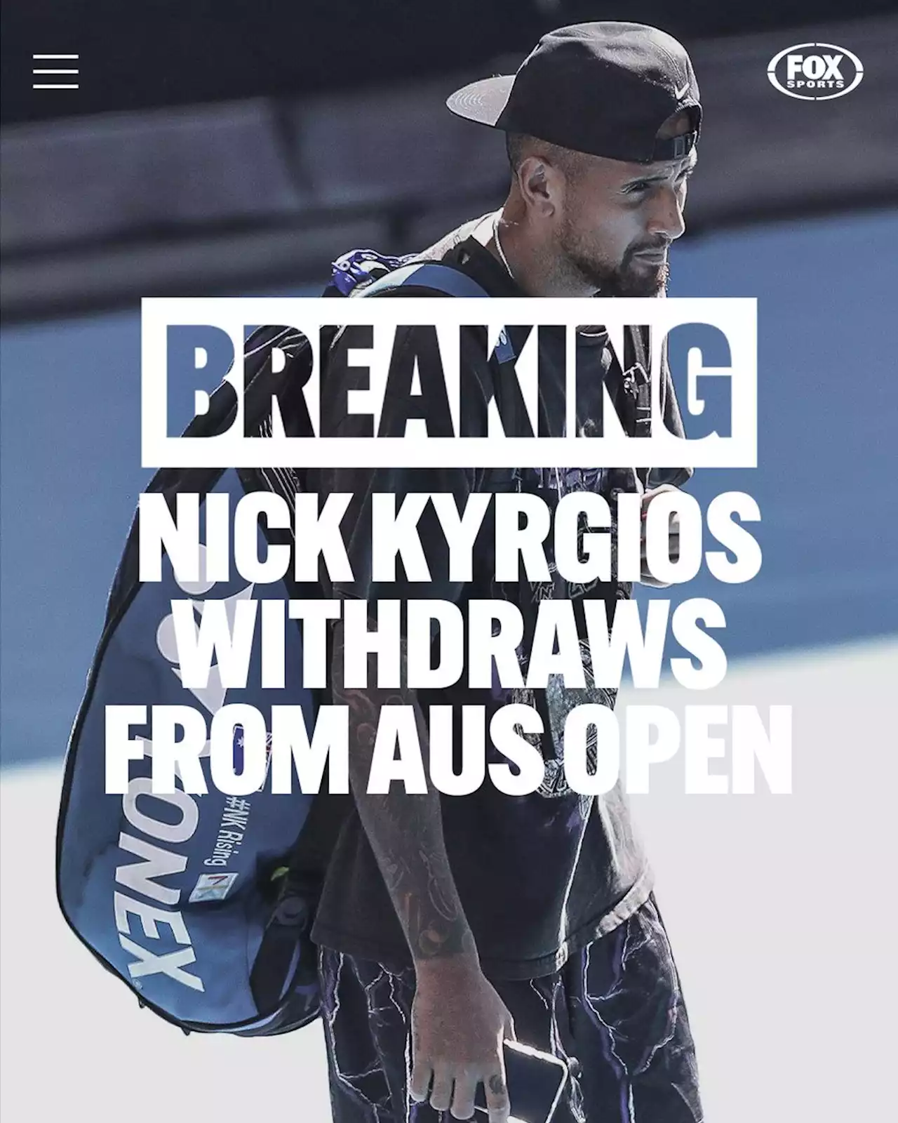 ‘Devastated’ Nick Kyrgios pulls out of Australian Open, set for surgery in ‘brutal’ blow