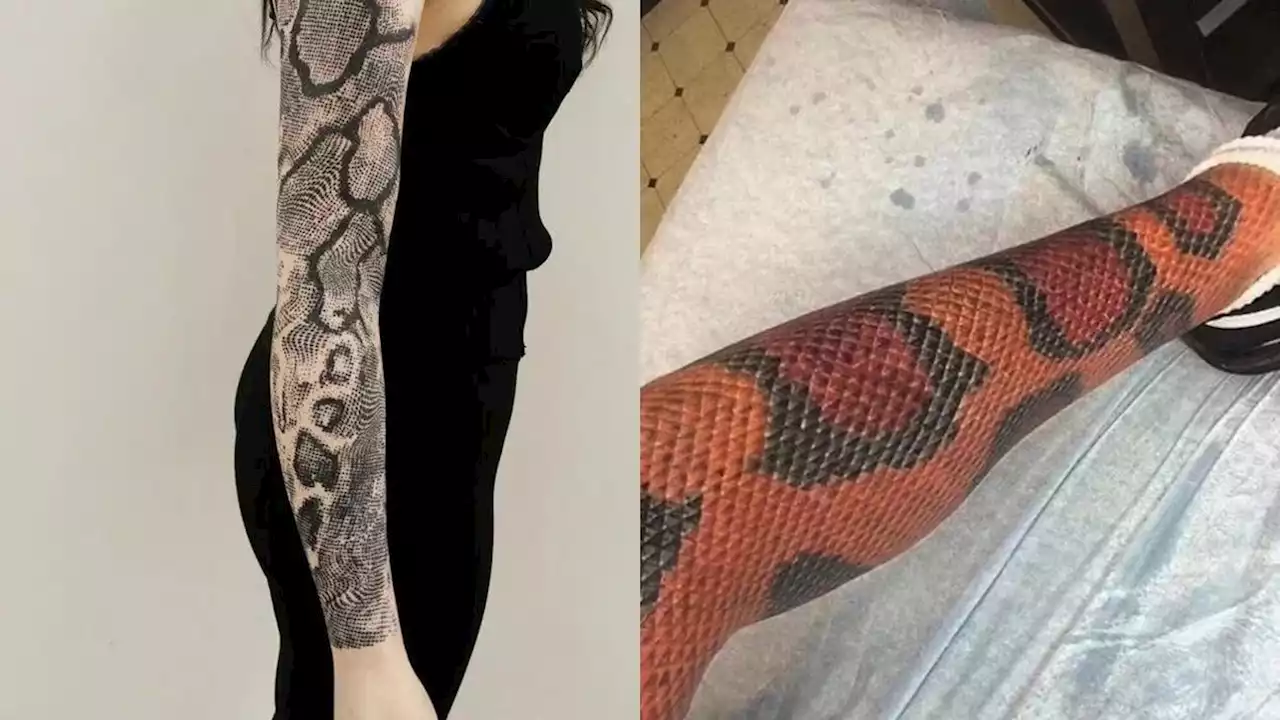 Bak Hidup, 6 Desain Tato Sisik Ular di Tangan dan Kaki Ini Mirip Aslinya