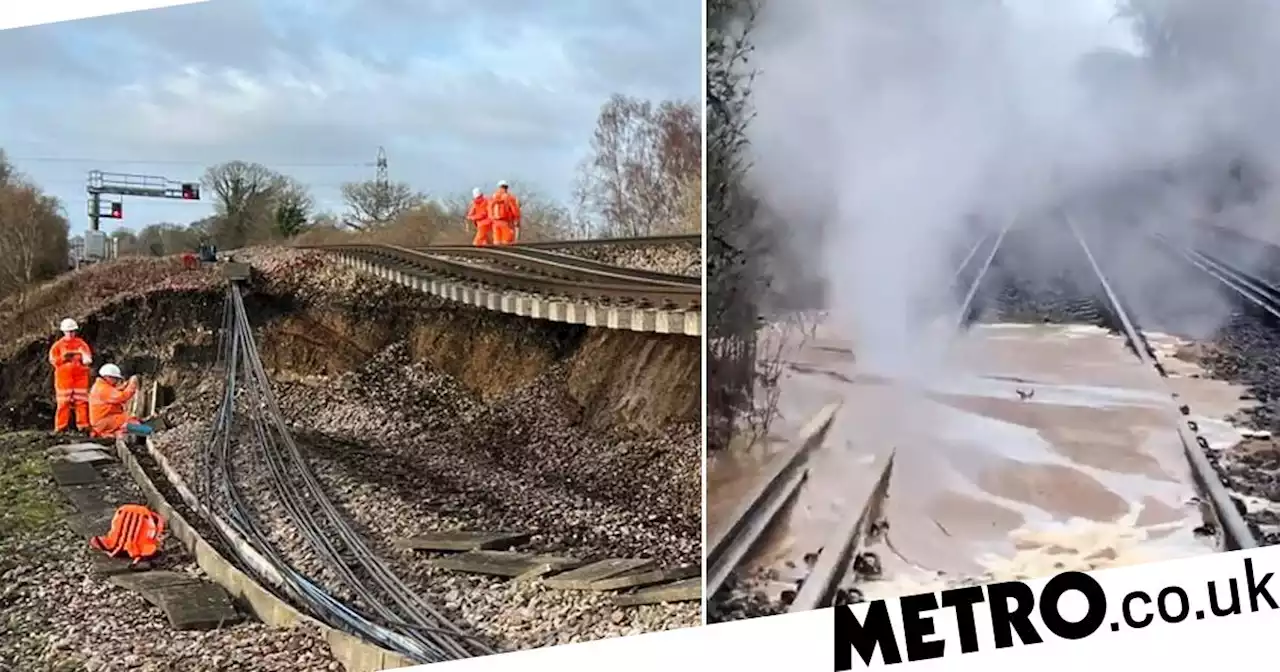 Landslide destroys railway line hitting services in and out of London