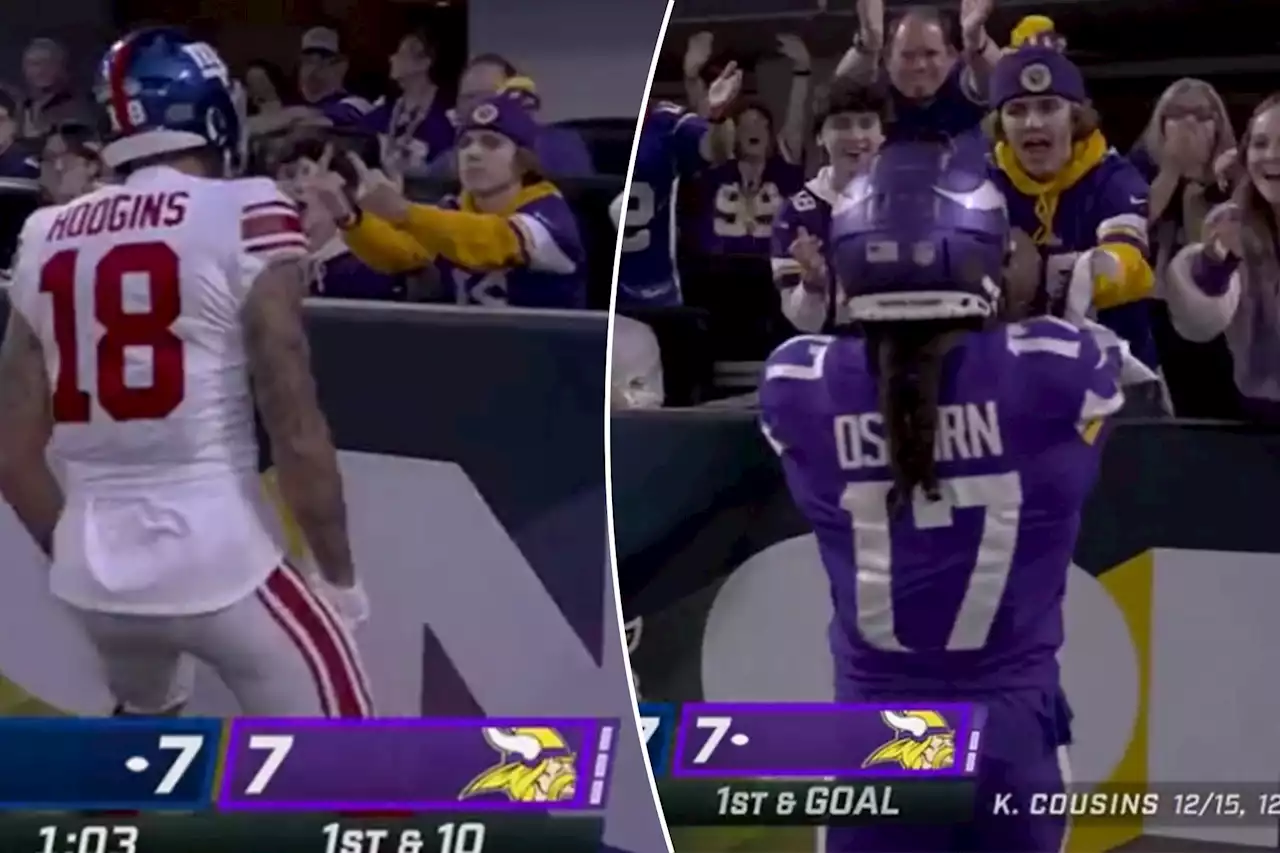 Vikings fan who flipped off Giants’ Isaiah Hodgins gets hilarious surprise