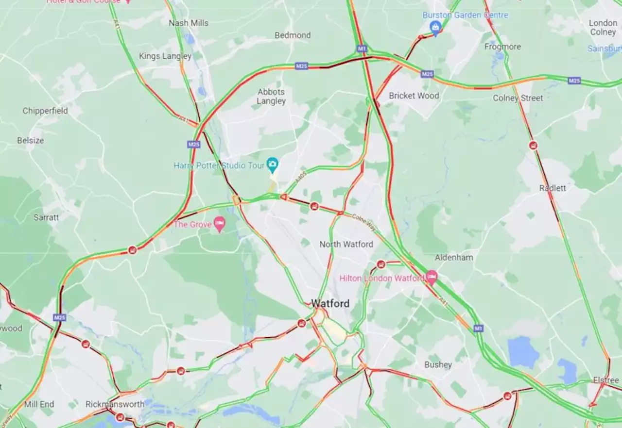 Crash causes delays on M25 and several major roads