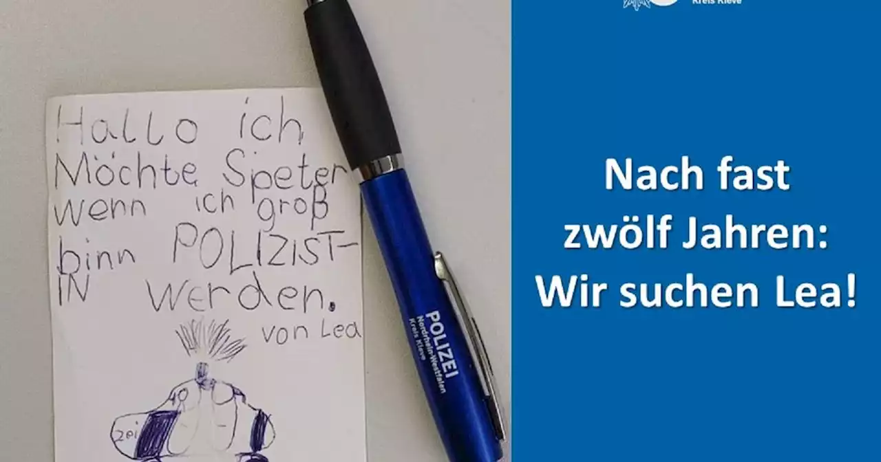 Kind schreibt ungewöhnliche Bewerbung bei Wache Geldern: Polizei sucht die kleine Lea von 2011