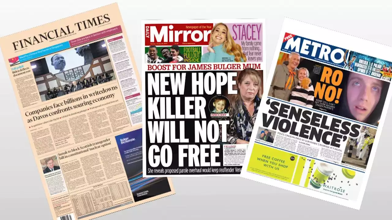 Monday's national newspaper front pages