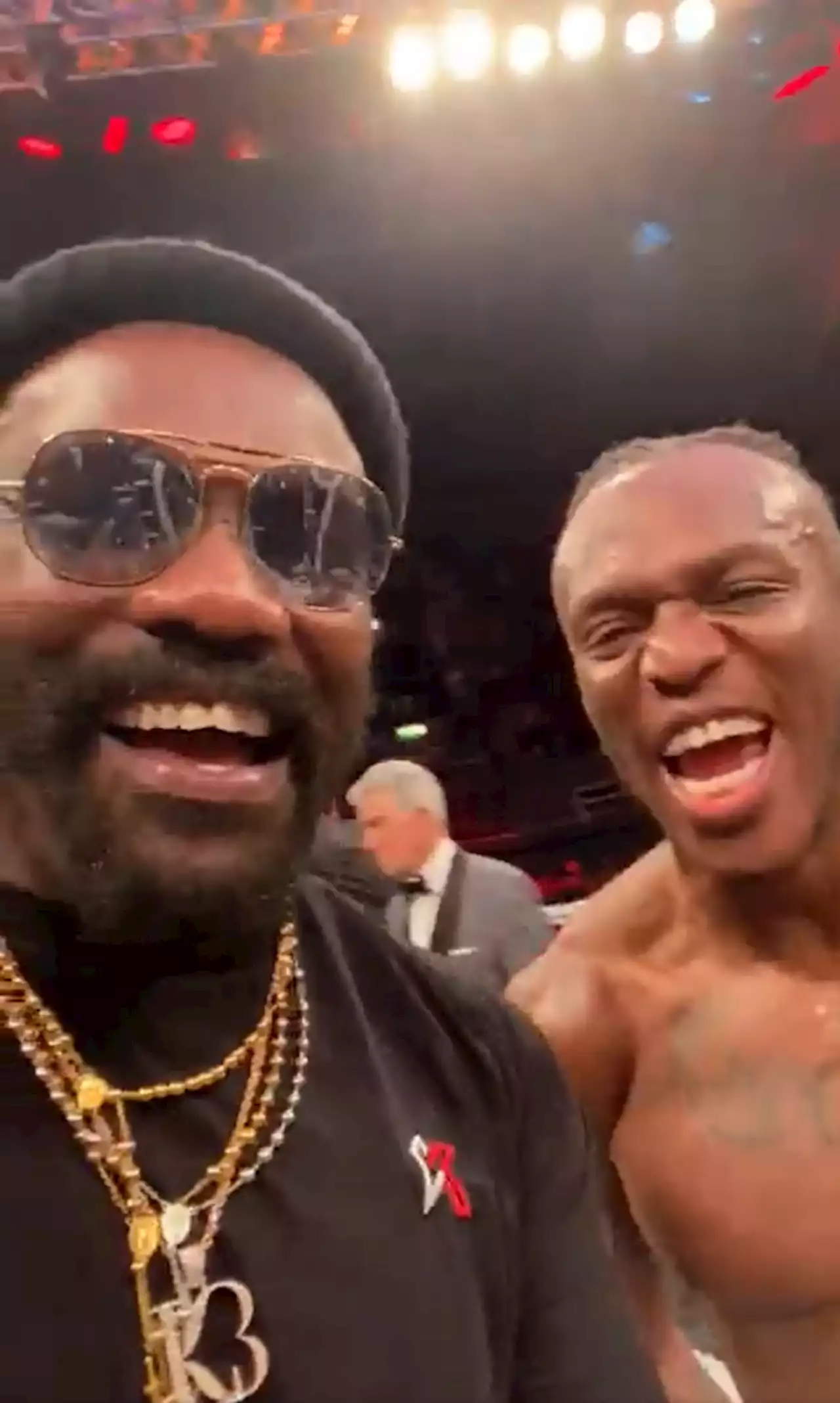 Chisora posts clip with KSI from inside ring after KO victory over Faze Temperrr