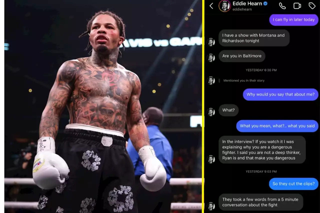 Gervonta Davis leaks private messages from boxing promoter Eddie Hearn who caused controversy by claiming Tank is ‘not an articulate young man’