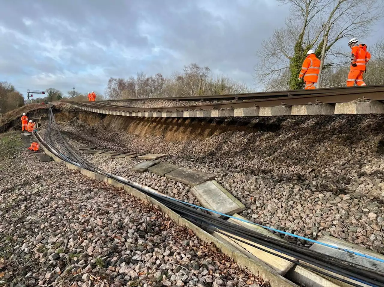 Commuters warned of massive disruption on key rail route into London after 'huge' landslide