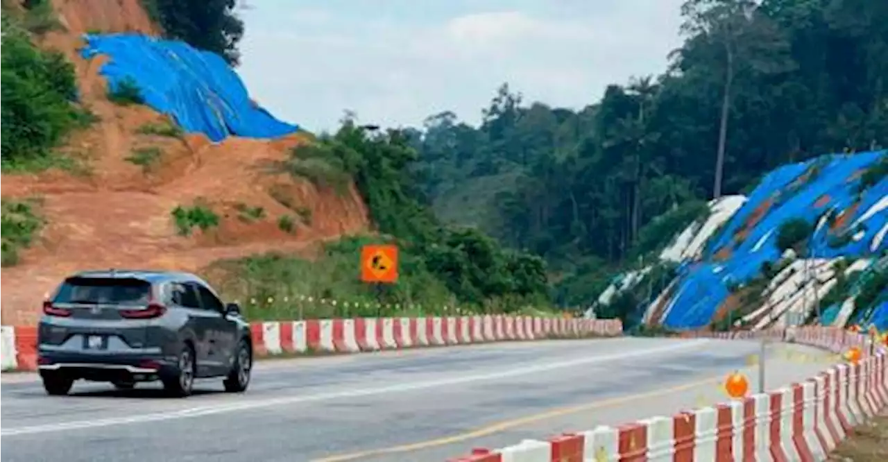 Gua Musang-Kuala Krai road users worry over condition of plastic canvas covering slopes