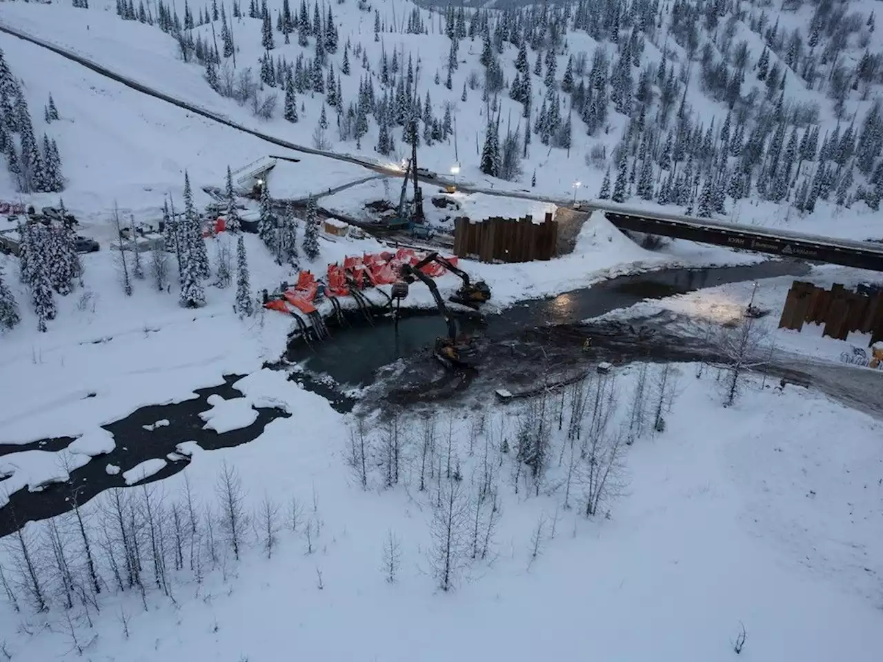 Damage alleged to salmon spawning grounds by Coastal GasLink pipeline construction