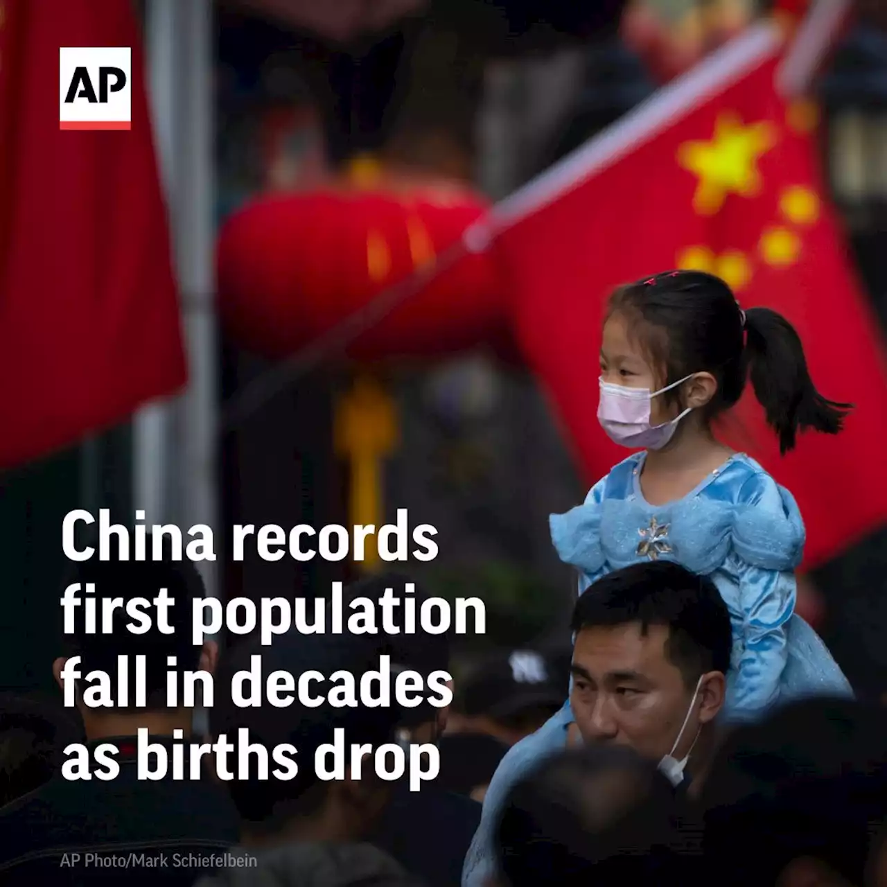 China records 1st population fall in decades as births drop