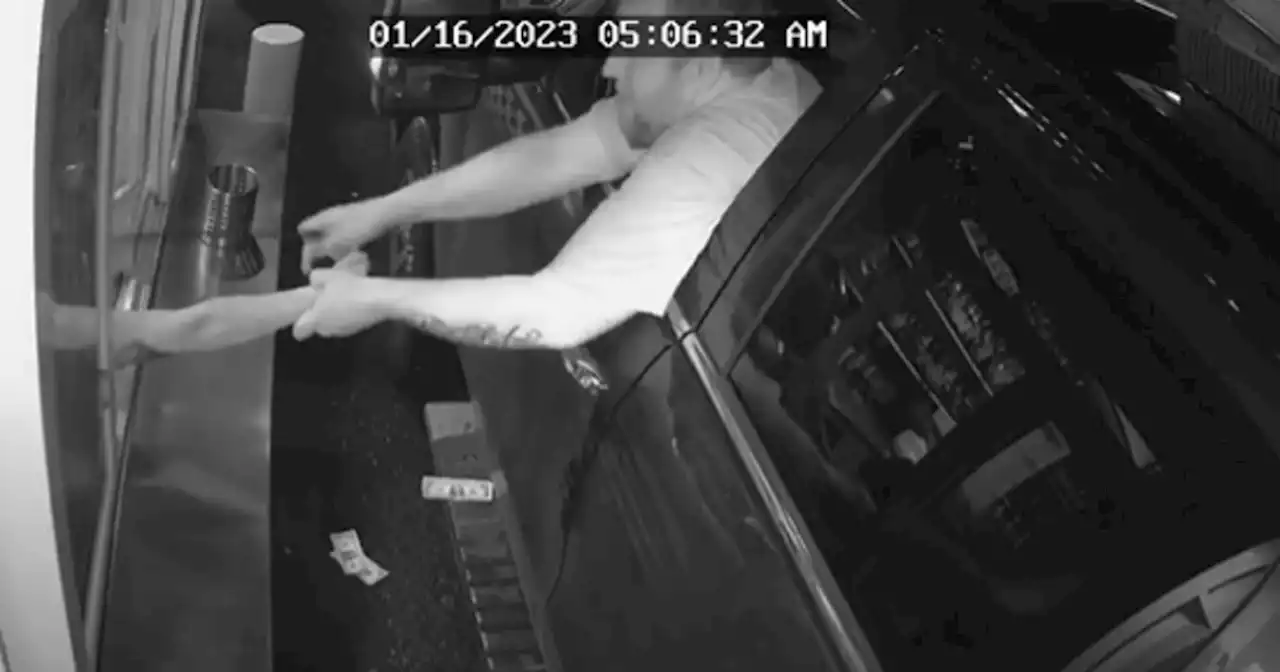 Video shows man trying to grab barista through drive-thru window in kidnapping attempt, police say