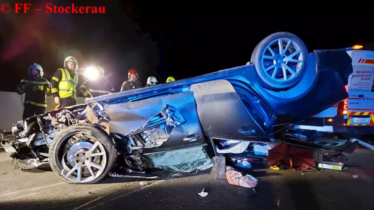 Schwerer Verkehrsunfall auf S5 bei Stockerau: Eine Person verletzt