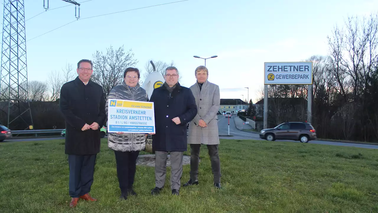 „Turbo“-Kreisverkehr“ an der Entlastungstraße in Amstetten