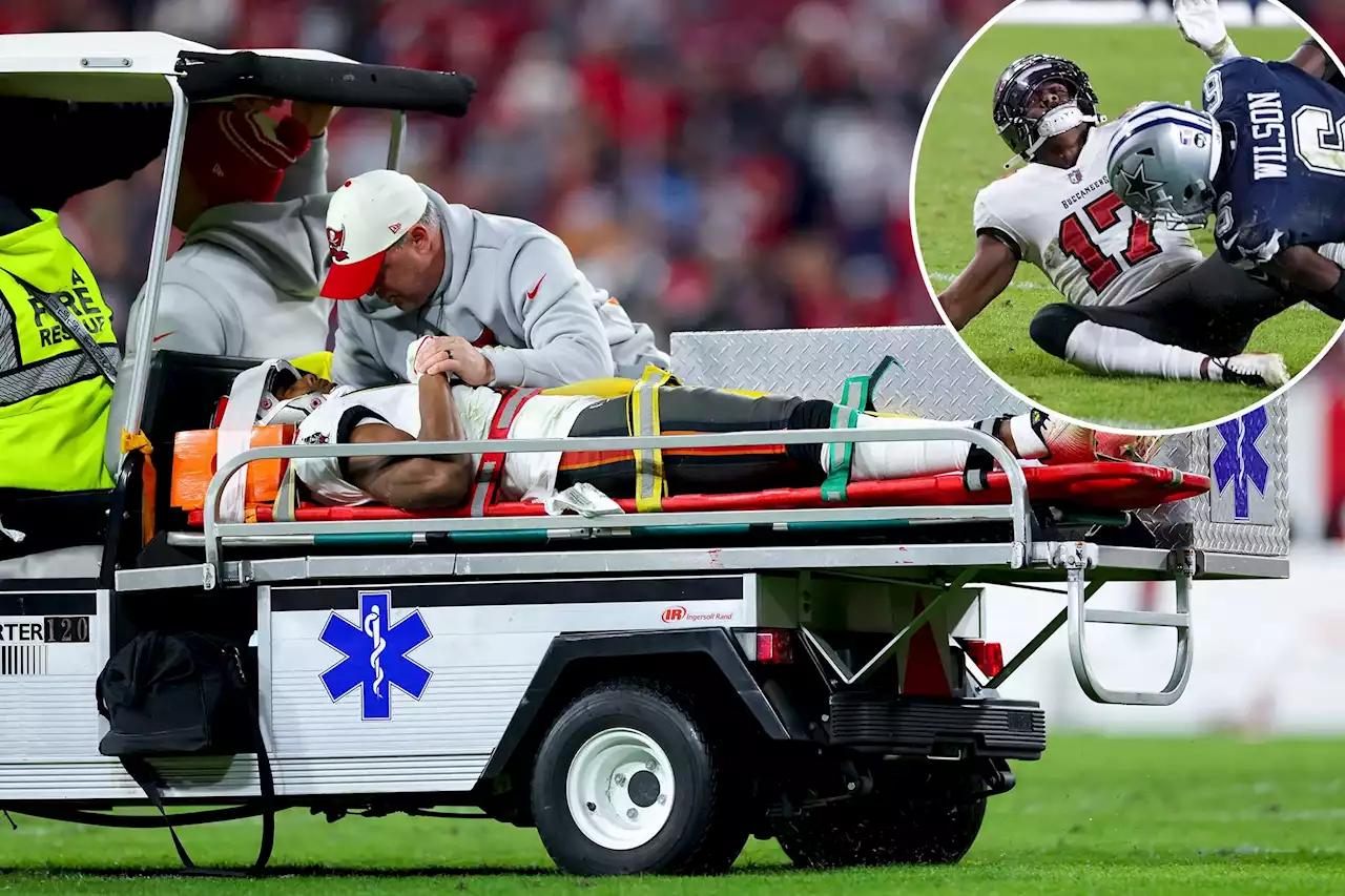 Buccaneers’ Russell Gage carted off field with scary injury after hit to neck