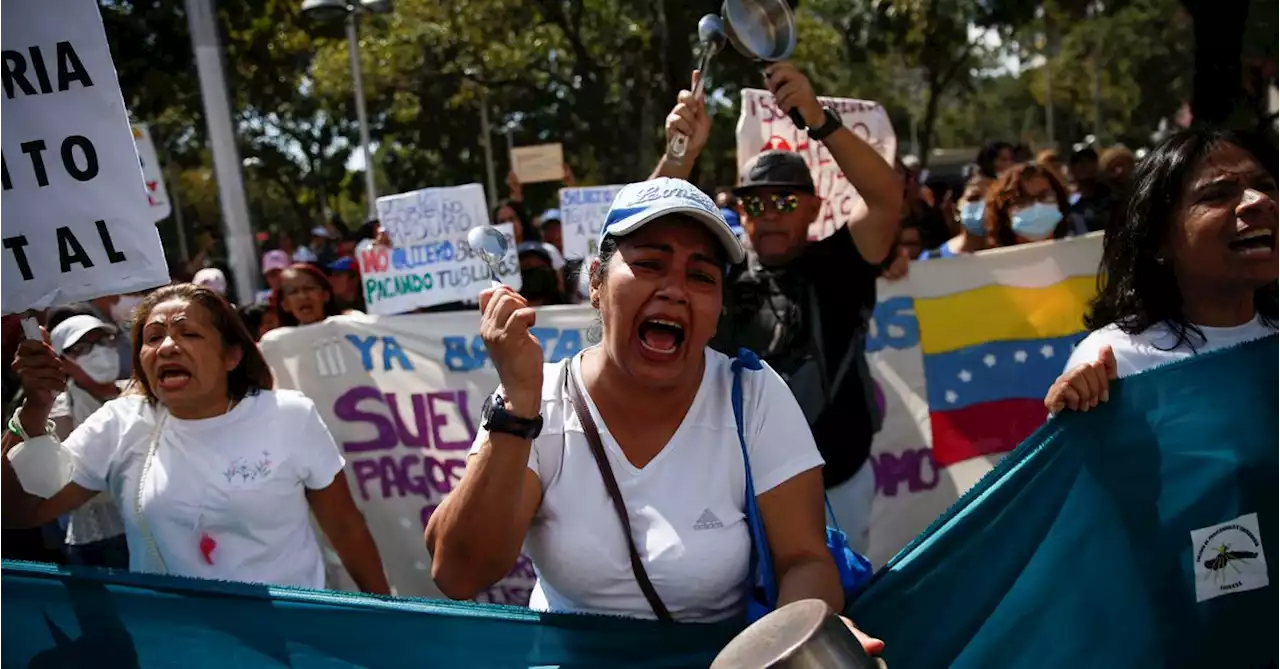 Venezuelan teachers march for better pay amid sky-high inflation