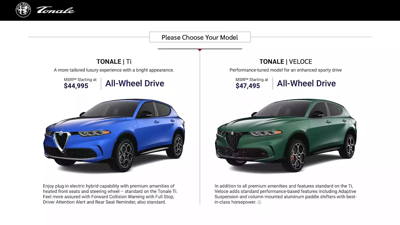 2023 Alfa Romeo Tonale PHEV Priced From $44,995 In U.S., $14k More Than Dodge Hornet | Carscoops