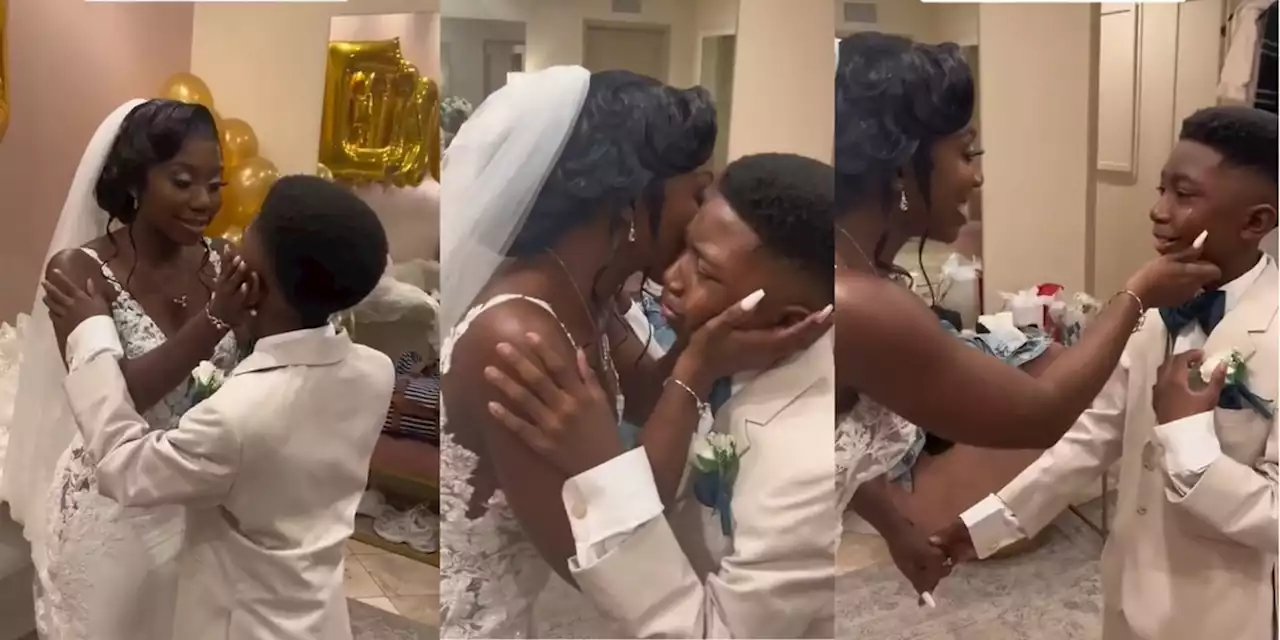 11-year-old son cries during ‘first look’ with his mom on her wedding day