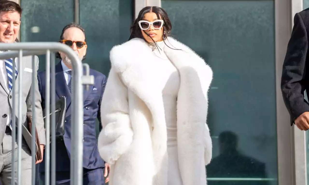 Cardi B's all-white courthouse outfit is next level extra