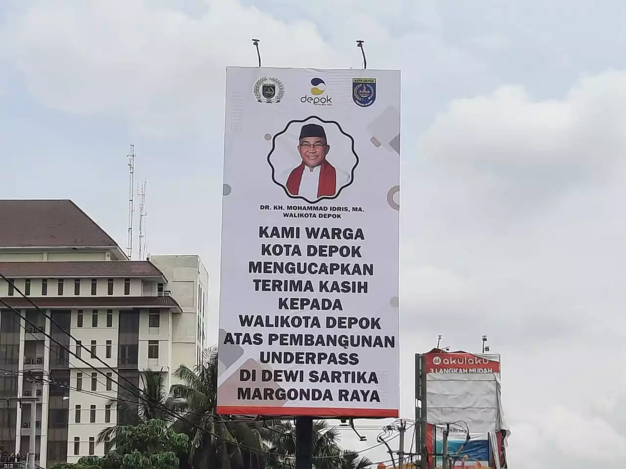 Baliho Ucapan Terima Kasih untuk Wali Kota Depok Viral di Media Sosial