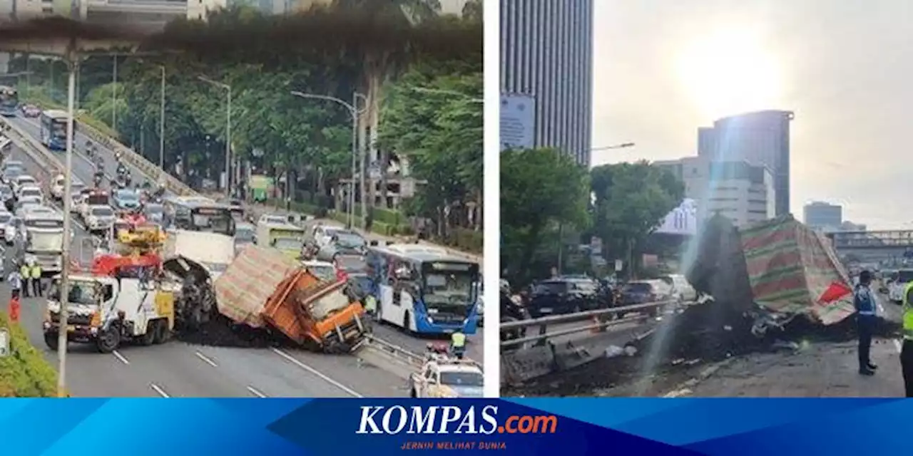 Kecelakaan Truk di Jalan Tol Dalam Kota, Bermula dari Pecah Ban dan Sopir yang Mengantuk