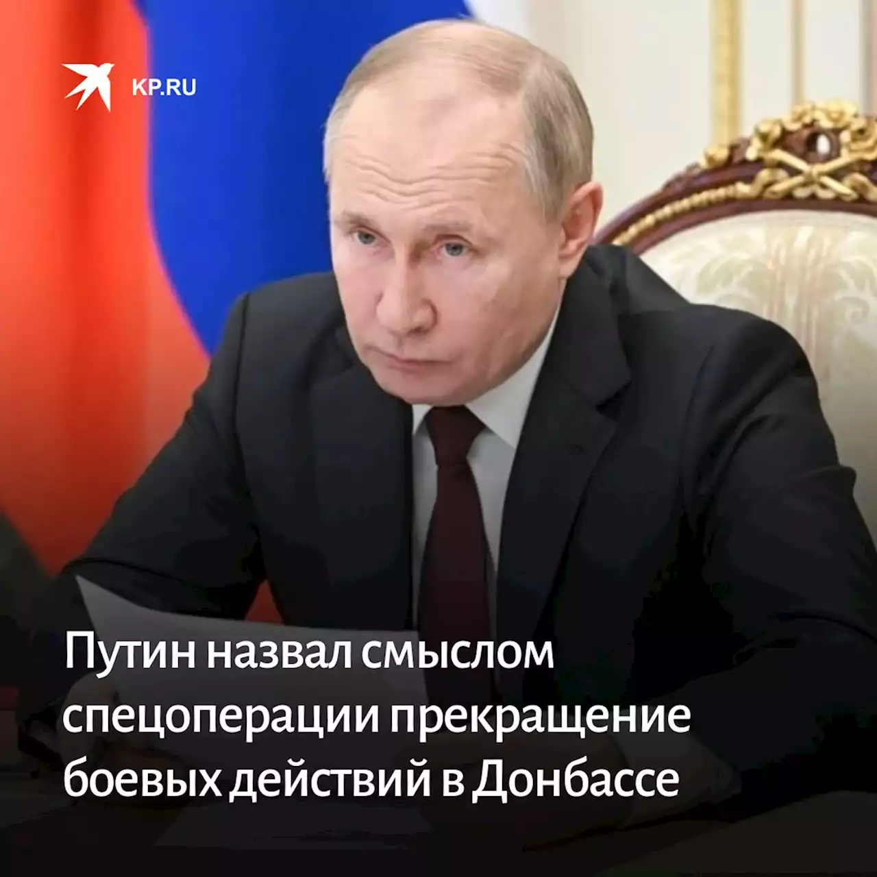 Путин назвал смыслом спецоперации прекращение боевых действий в Донбассе