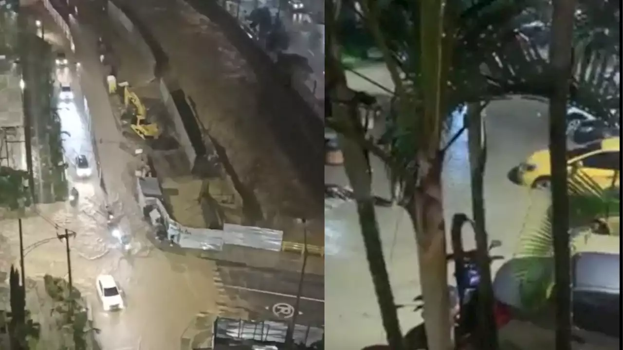 [VIDEO] Quebradas desbordadas y calles inundadas por fuerte aguacero en Itagüí