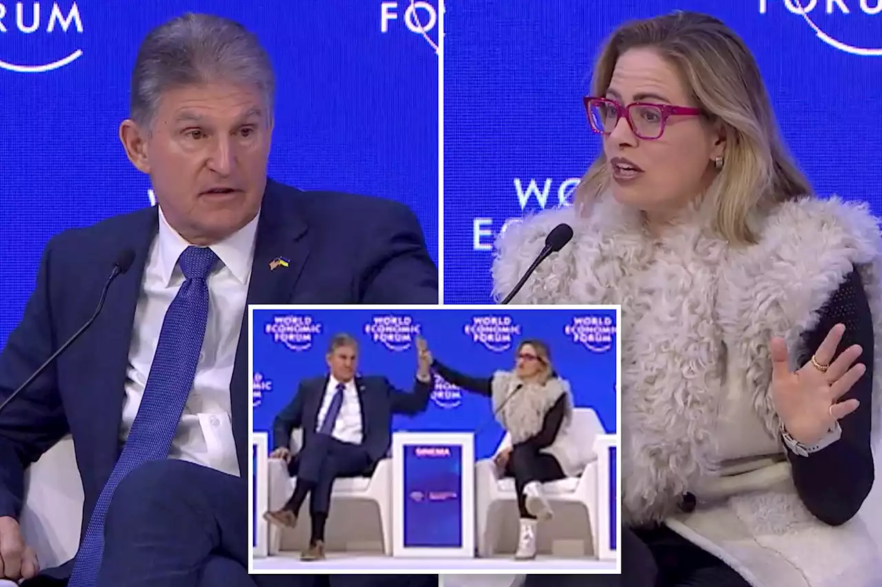 Manchin, Sinema high-five at Davos over keeping Senate filibuster