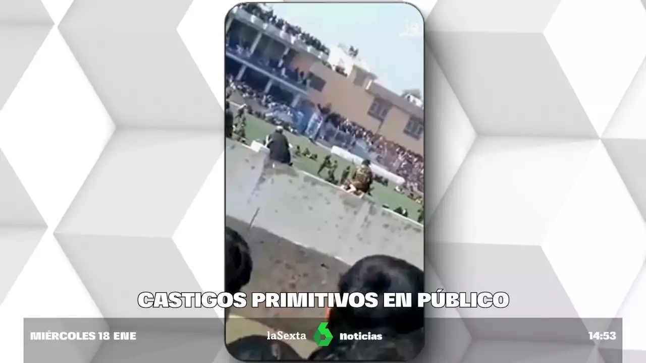 Así son las condenas públicas de los talibanes: azotados en pleno estadio de fútbol