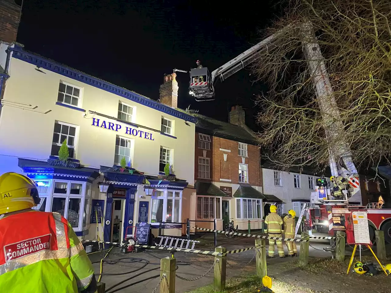 Dozens of firefighters battle pub and hotel fire in Albrighton