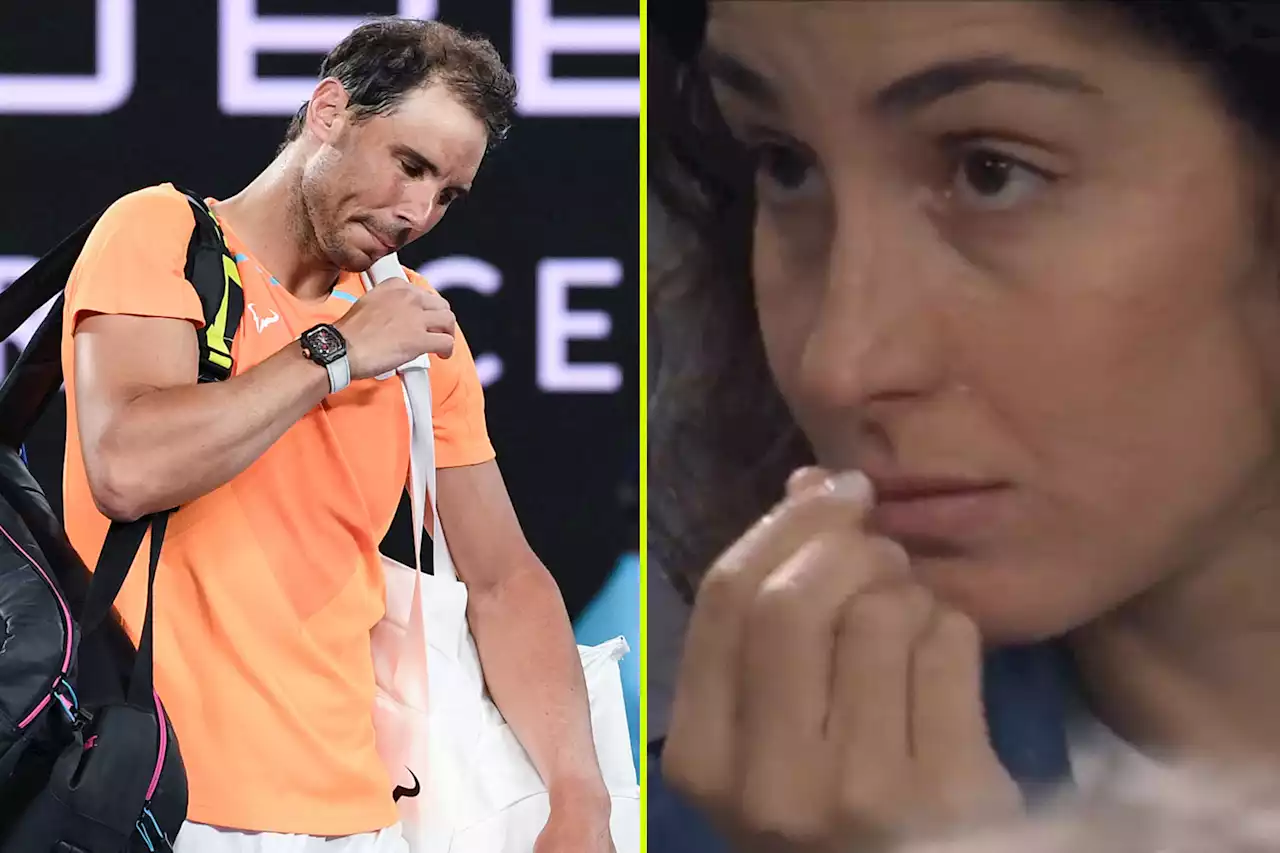 Nadal's wife in tears as defending champion struggles with injury and crashes out