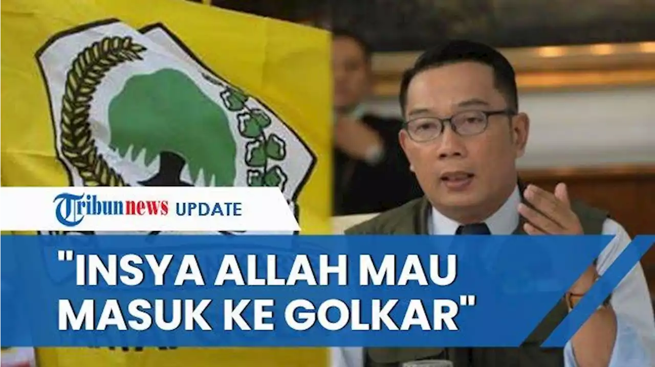 Airlangga Hartarto akan Umumkan Ridwan Kamil Jadi Kader Golkar Sore Ini - Tribunnews.com