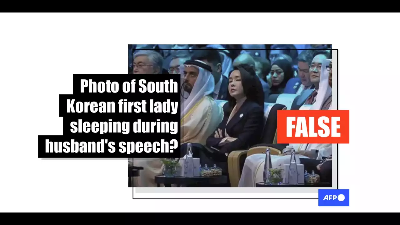 Photo shows South Korean first lady blinking, not asleep during husband's speech