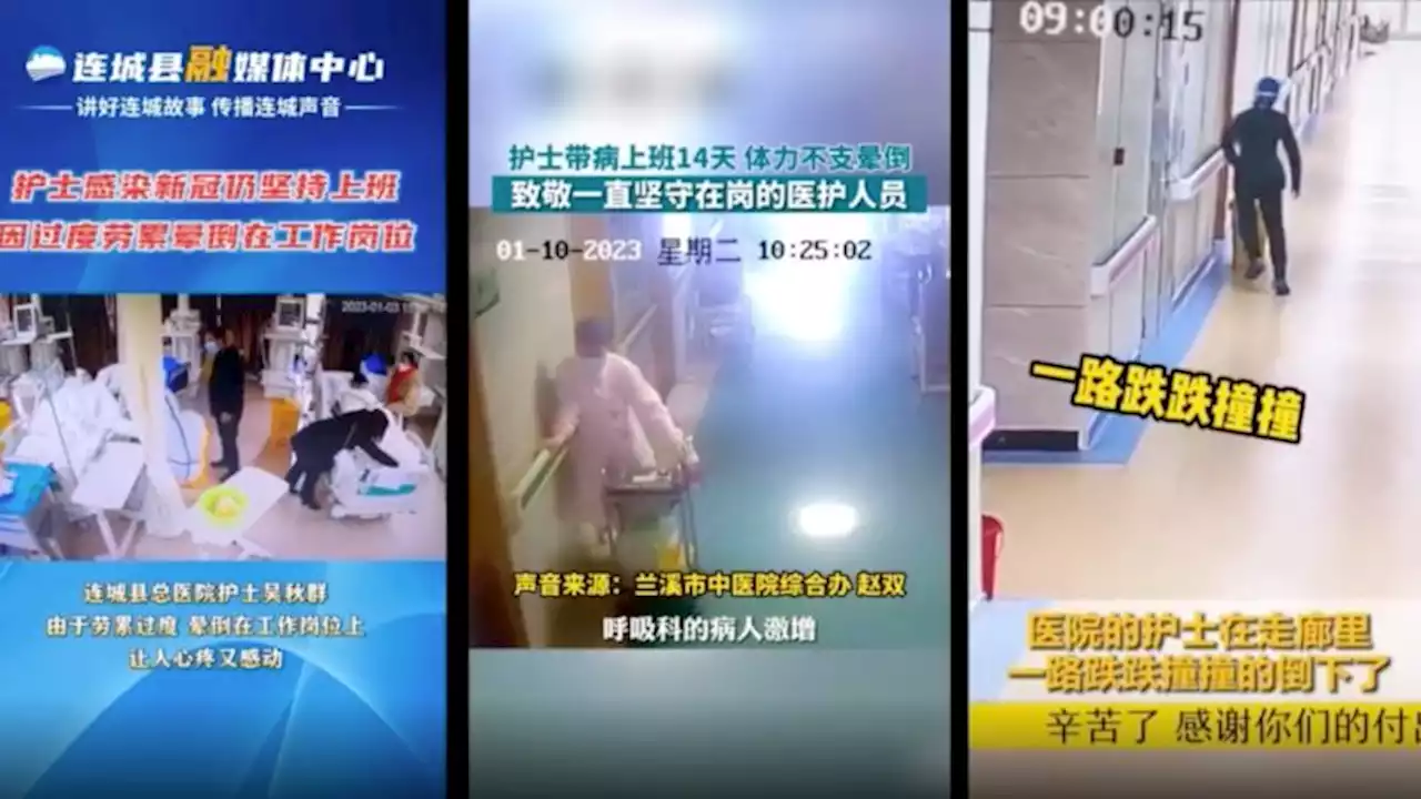 Video: Social media videos show China nurses sick from Covid collapsing on the job | CNN