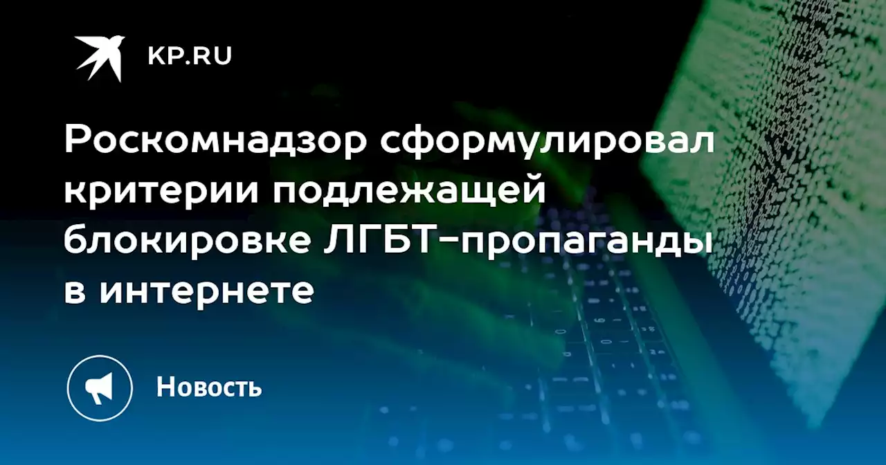Роскомнадзор сформулировал критерии подлежащей блокировке ЛГБТ-пропаганды в интернете