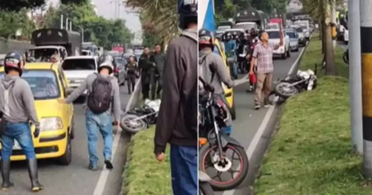 Con machete y plena calle: taxista y motociclista se enfrentan por estrellarse