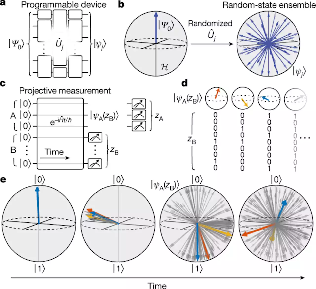 Preparing random states and benchmarking with many-body quantum chaos - Nature