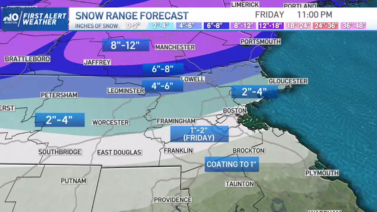 FIRST ALERT: Up to a Foot of Snow in Northern New England, Smaller Totals Points South