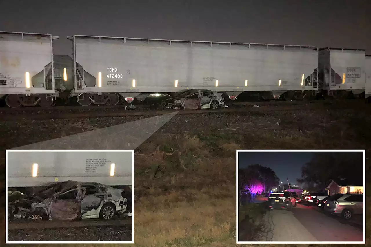 Houston driver crashes into moving train after being shot