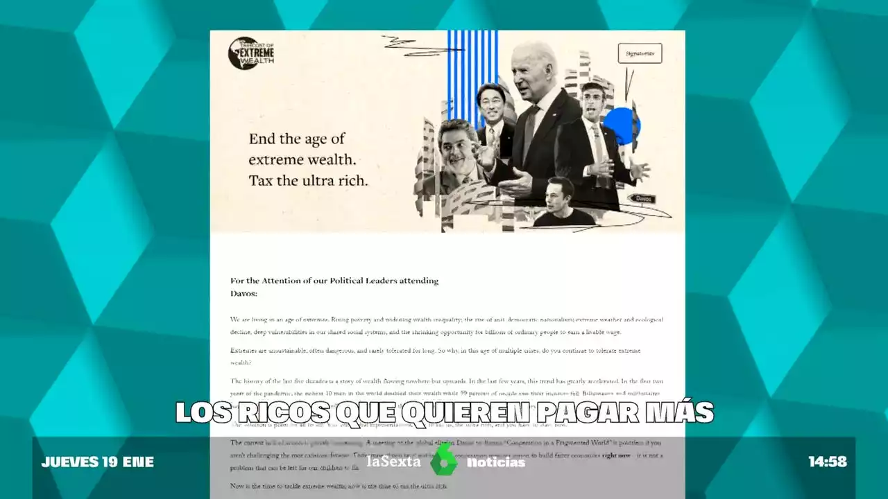 Más de 200 millonarios piden a los líderes mundiales pagar más impuestos