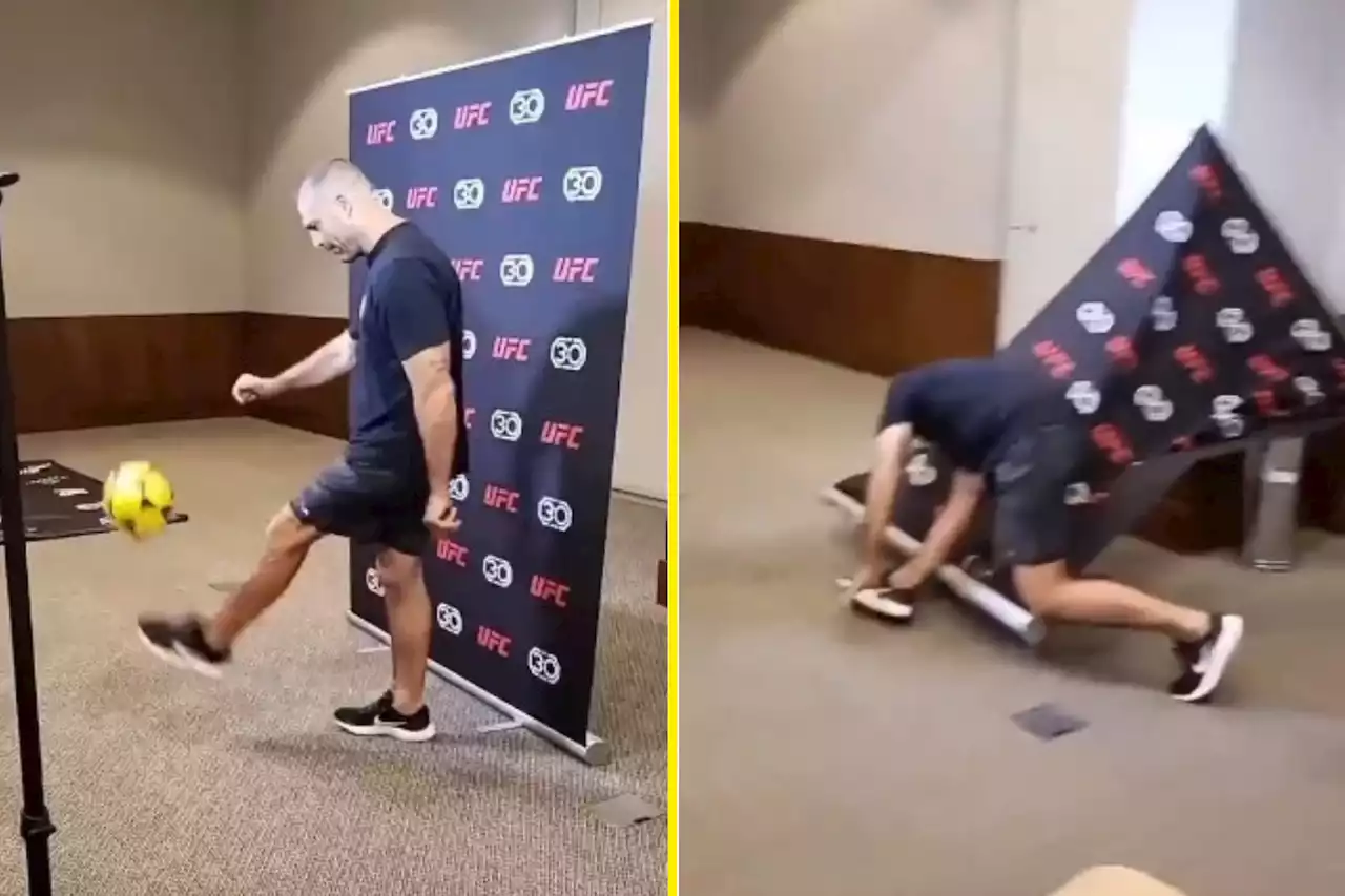 Shogun suffers epic fail while showing off football skills before UFC 283 retirement bout