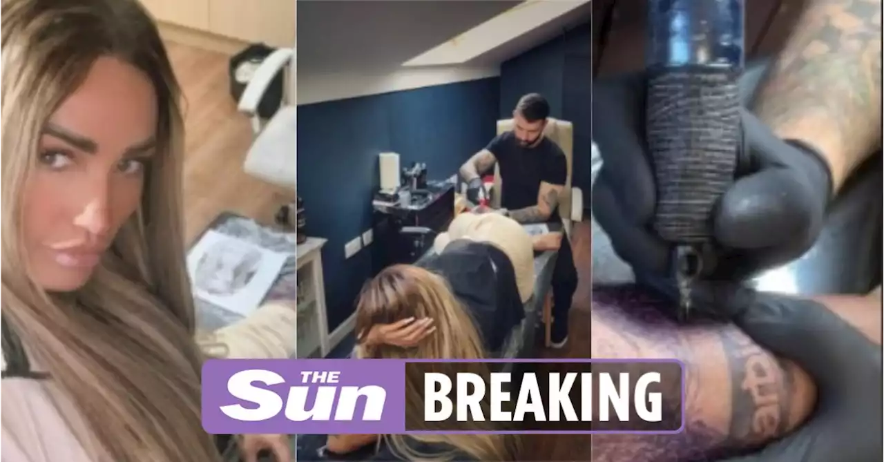 Katie Price reveals huge tattoo of one of her children's faces after 7hr tattoo