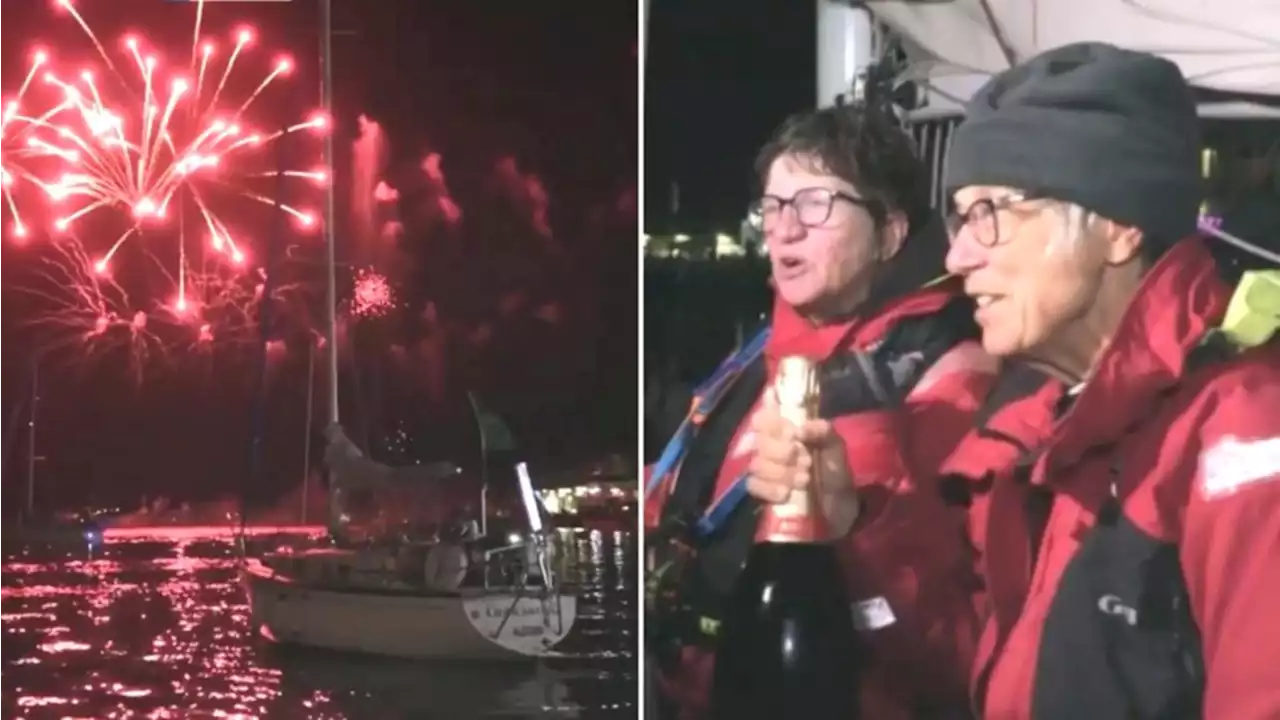 Last-placed retirees toast New Year after finishing Sydney to Hobart at 11.42pm