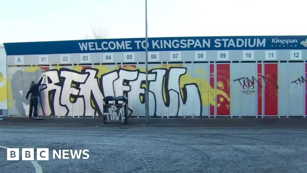 Ulster Rugby: Grenfell graffiti daubed on Kingspan Stadium