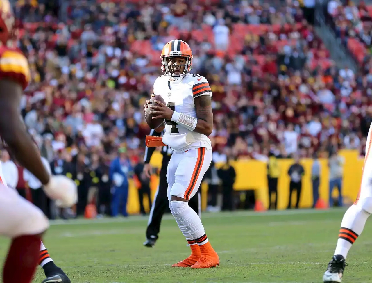 Deshaun Watson throws 3 TD passes in 24-10 victory over the Commanders, improving the Browns to 7-9