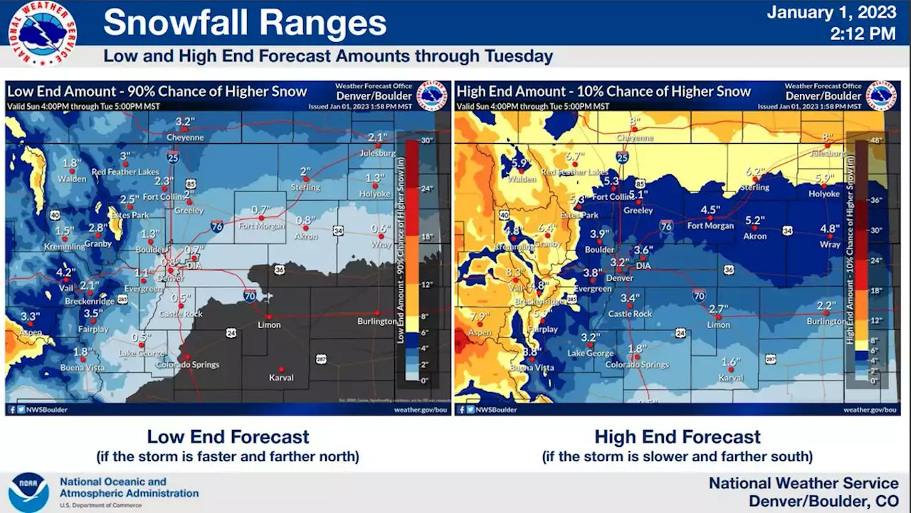 Heavy snow for the mountains, lighter snow for Denver & the plains