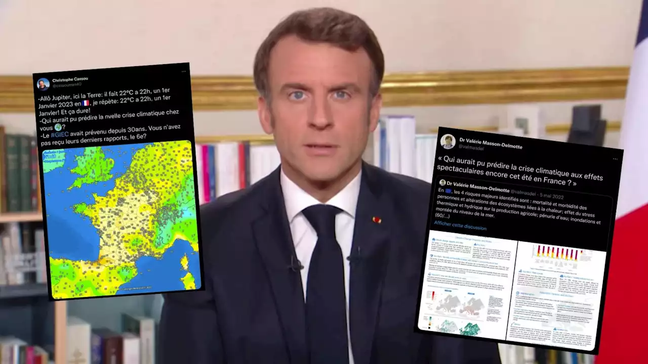 Climatologues et écologistes n'ont pas apprécié cette formule de Macron dans ses vœux